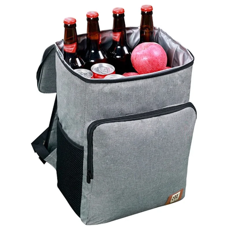 Outdoor Camping Cooler Backpack Waterproof Travel Beer Bag Storage Organizer - Grey
