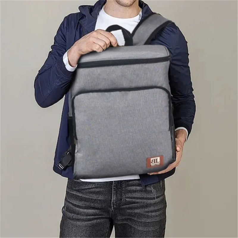Outdoor Camping Cooler Backpack Waterproof Travel Beer Bag Storage Organizer - Grey