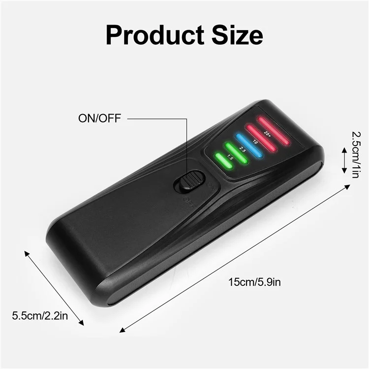 FS-2 Electric Magnetic Field Radiation Tester Portable 5 LED EMF Meter Detector - Black