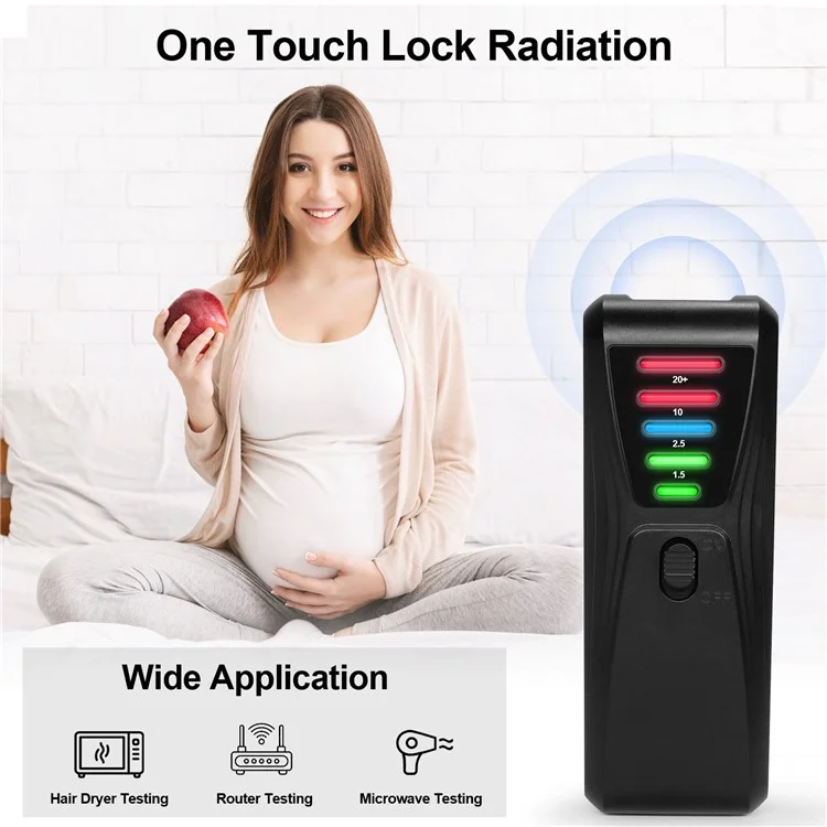 FS-2 Electric Magnetic Field Radiation Tester Portable 5 LED EMF Meter Detector - Black