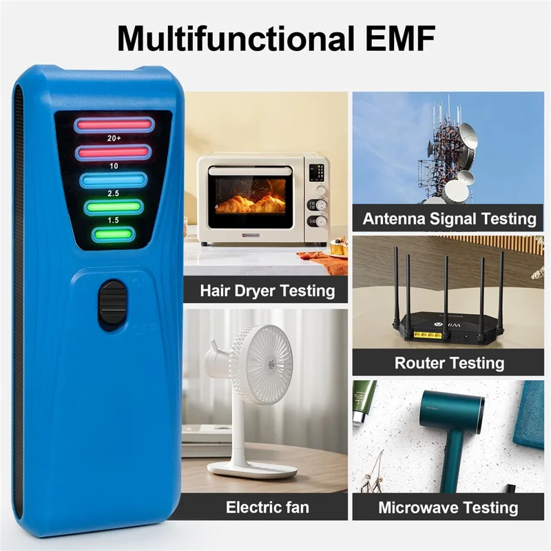 FS-2 Electric Magnetic Field Radiation Tester Portable 5 LED EMF Meter Detector - Blue