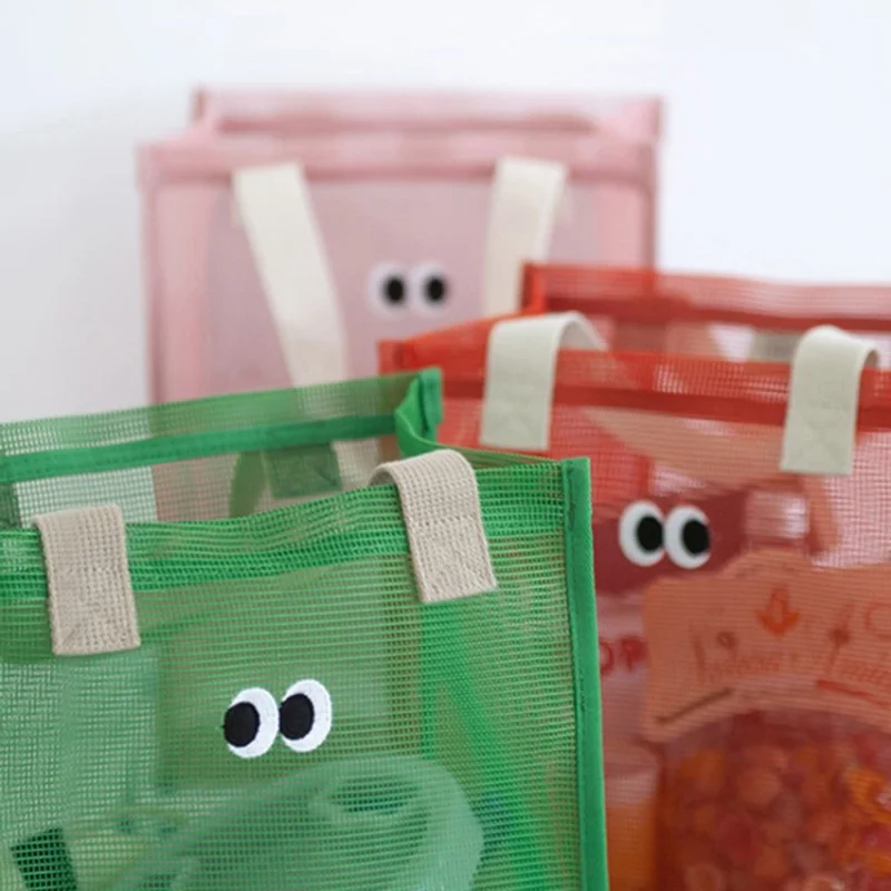 Polyester Mesh Toiletry Storage Bag Shampoo Handbag Shower Tote Bag - Grøn