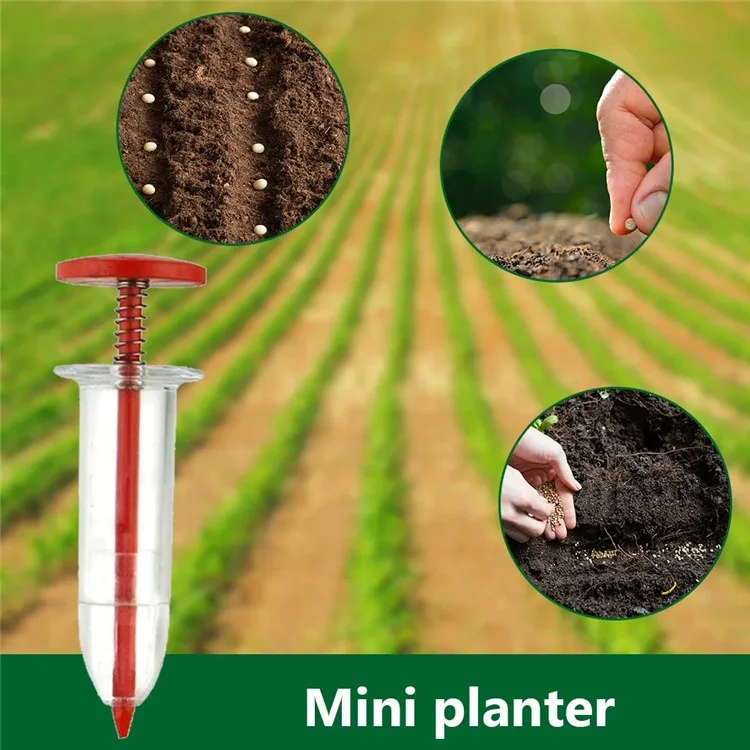 Seeds Dispenser Handheld Seed Planter Sowing Seeder Mini Hand Spreader, 10x3x3cm - Yellow