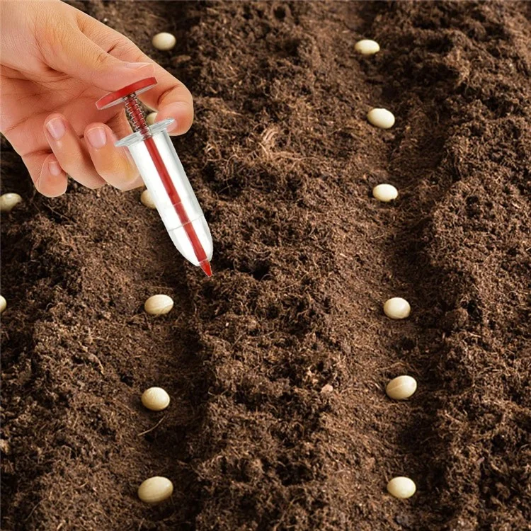 Seeds Dispenser Handheld Seed Planter Sowing Seeder Mini Hand Spreader, 10x3x3cm - Yellow