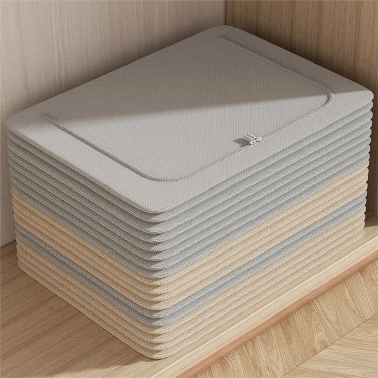 24L 40x30x20cm Clothes Storage Bins with Foldable Sturdy Frame Household Closet Organizers - Single Window / Light Grey