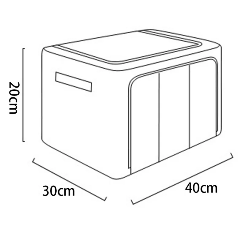 24L 40x30x20cm Clothes Storage Bins with Foldable Sturdy Frame Household Closet Organizers - Single Window / Khaki