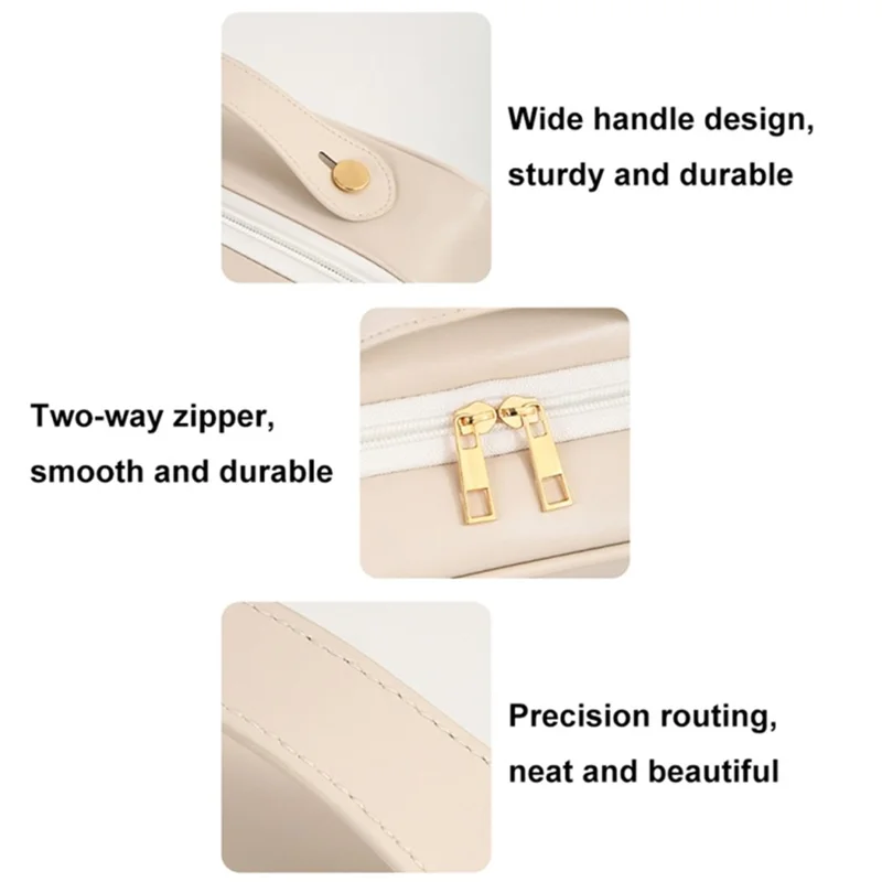 Large Capacity Cosmetic Storage Bag PU Waterproof Travel Toiletry Bags - Pink