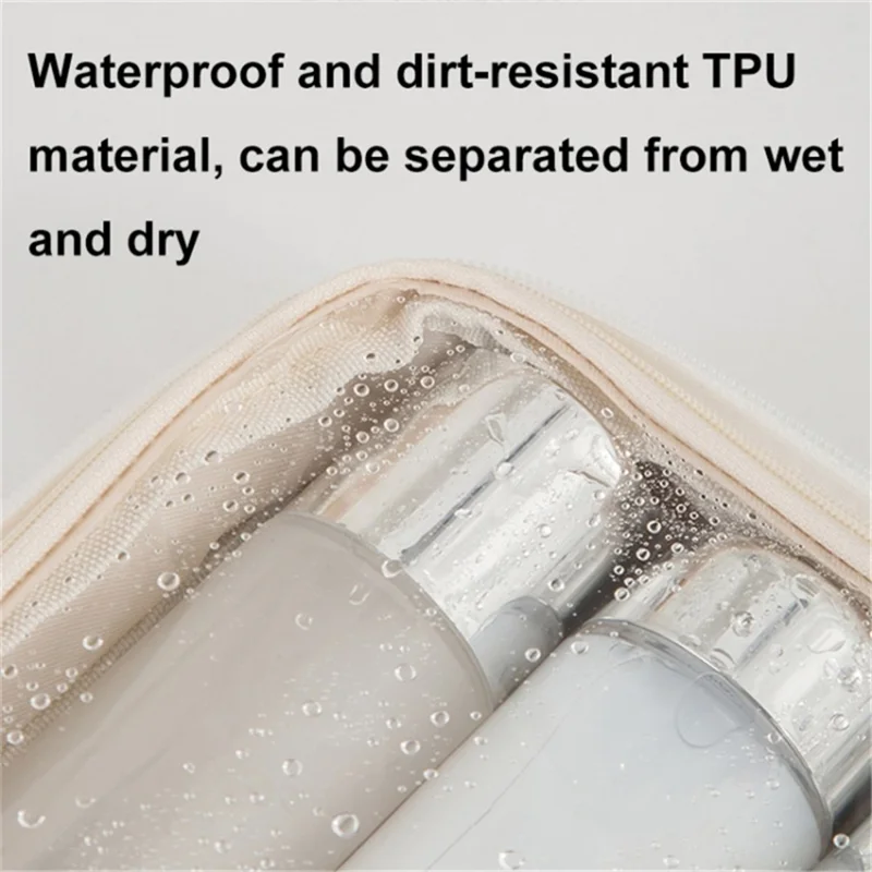 Large Capacity Cosmetic Storage Bag PU Waterproof Travel Toiletry Bags - Pink