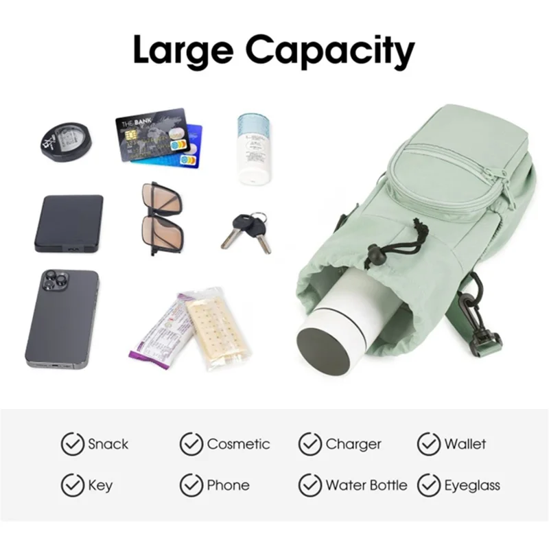 Water Bottle Holder with Strap Water-Resistant 40Oz Insulated Water Bottle Sleeve for Sports Camping Travel - Green