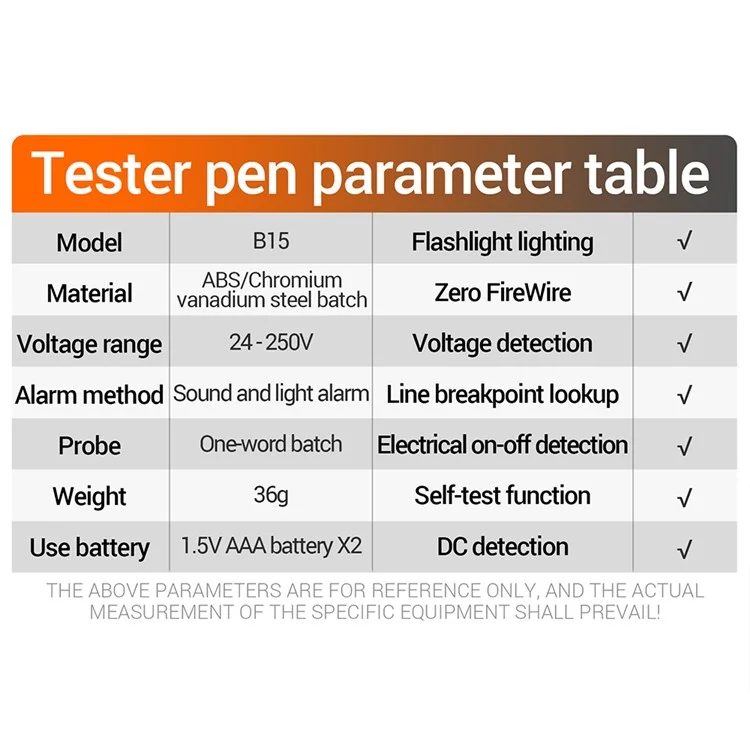 ANENG B15 Voltage Detector Pen with Night Flashlight AC DC Electric Test Pen Screwdriver