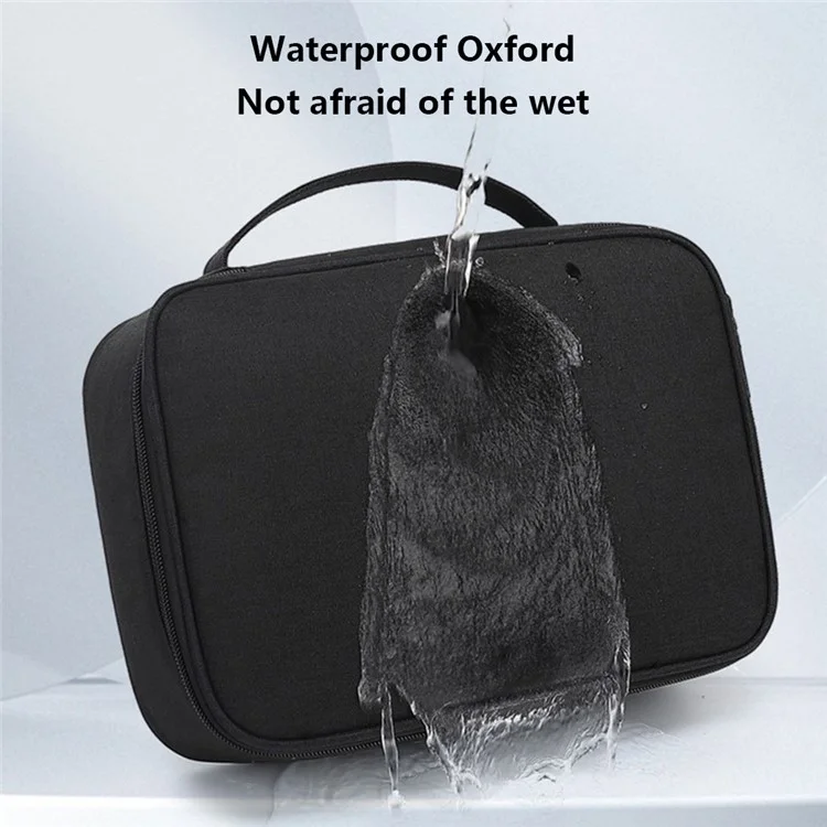 28 x 20 x 8.5cm Digital Accessories Storage Bag Data Cable Headset Power Bank Carrying Pouch - Grey