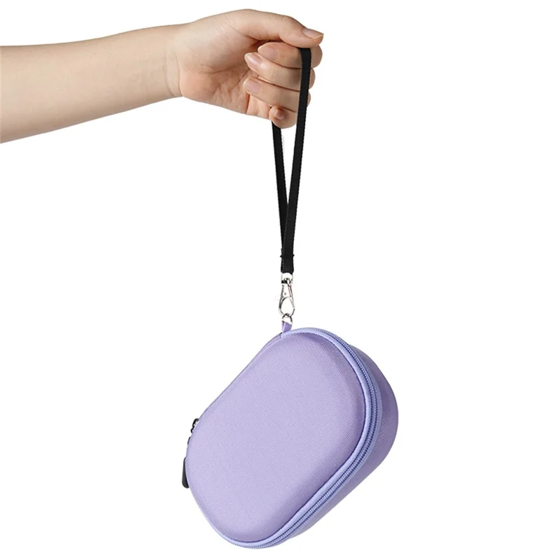 For JBL Clip 5 Bluetooth-compatible Speaker Storage Bag EVA Hard Case with Carabiner and Hand Strap - Purple