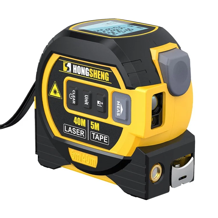 HONGSHENG Laser-Bandmaß 40M Laser-Entfernungsmesser Distanzmessgerät (CE / ROSH) - Gelb