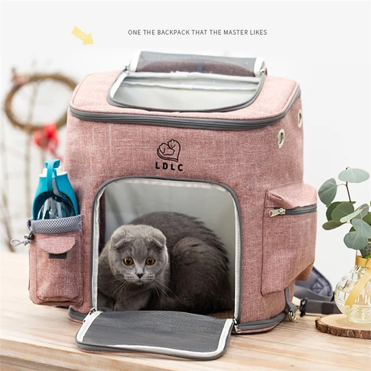 Transportadora de Gato de Cães QS-002-L Backpack Carrier de Cachorrinho Backpack Backpack de Backpack - Rosa