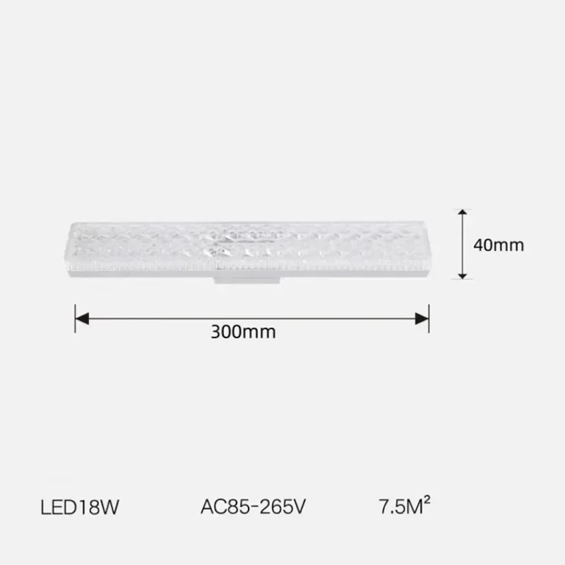 E27 18W LED Crystal Bar Light Energy Saving Bright Indoor Lamp, White Light 30cm
