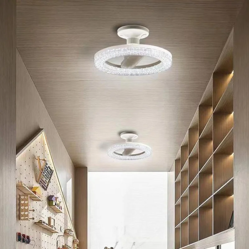 E27 24W Round LED Crystal Light Energy Saving Bright Indoor Lamp, White Light 23cm