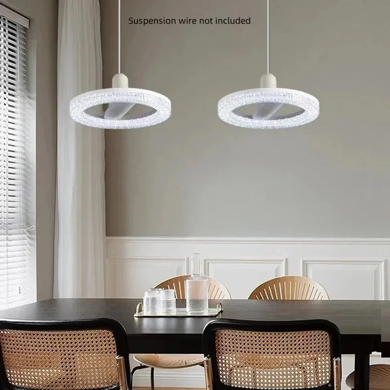 E27 24W Round LED Crystal Light Energy Saving Bright Indoor Lamp, White Light 23cm