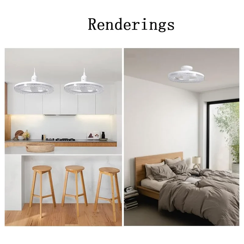 E27 24W Round LED Crystal Light Energy Saving Bright Indoor Lamp, White Light 23cm