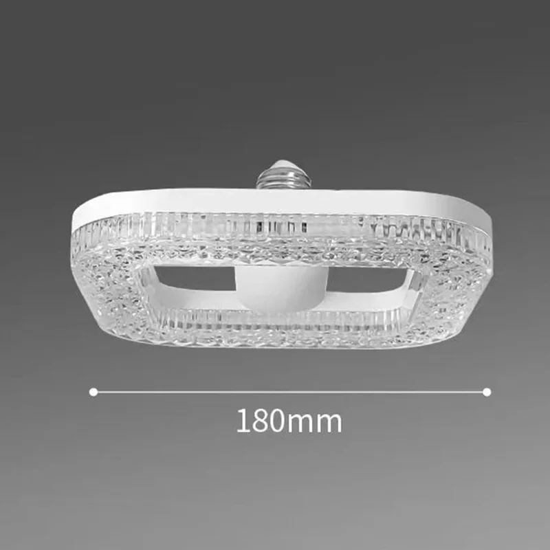 E27 18W Square LED Crystal Light Energy Saving Bedroom Dining Room Home Lamp, White Light 18cm