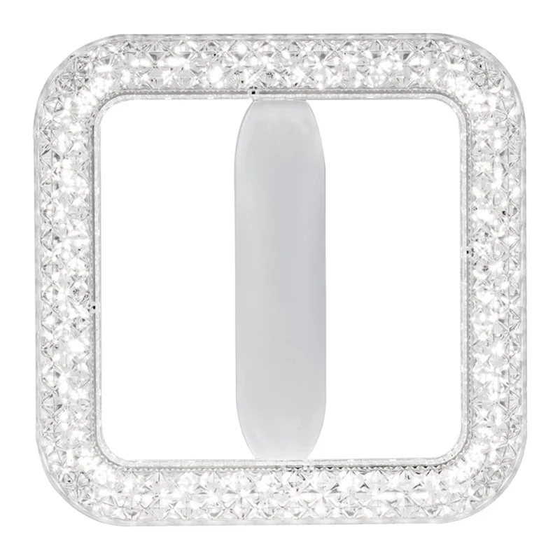 E27 18W Square LED Crystal Light Energy Saving Bedroom Dining Room Home Lamp, White Light 18cm