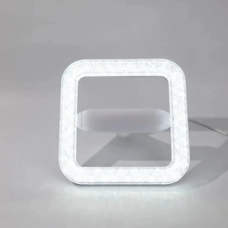 E27 18W Square LED Crystal Light Energy Saving Bedroom Dining Room Home Lamp, White Light 18cm