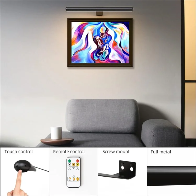 40cm 2.2W Wall Picture Dimmable Light Magnetic Rechargeable Oil Painting Display Lamp with Remote Controller