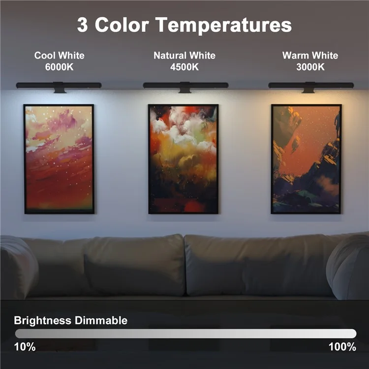 40cm 2.2W Wall Picture Dimmable Light Magnetic Rechargeable Oil Painting Display Lamp with Remote Controller