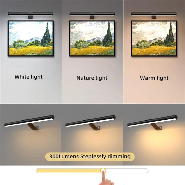 40cm 2.2W Wall Picture Dimmable Light Magnetic Rechargeable Oil Painting Display Lamp with Remote Controller