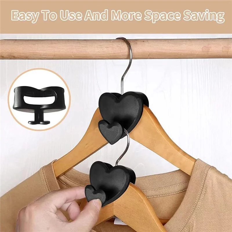 18Pcs Clothes Hanger Connector Hooks Wardrobe Save Space Organizer Hooks - Heart Shape