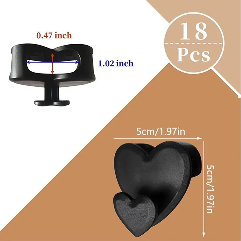 18Pcs Clothes Hanger Connector Hooks Wardrobe Save Space Organizer Hooks - Heart Shape