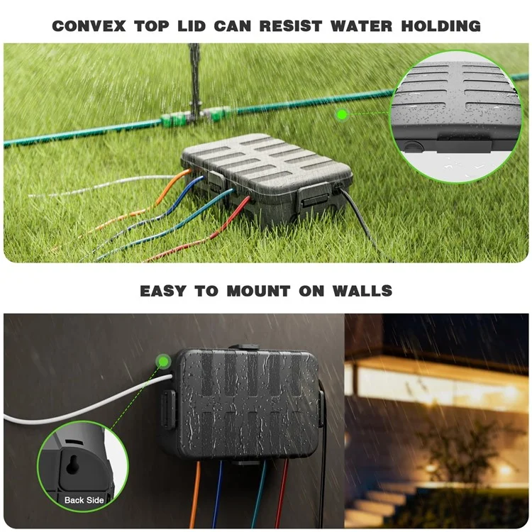 Outdoor Electrical Box IP54 Wasserdichte Verlängerungskabelabdeckungsschachtel Für Auslass / Stecker / Timer / Streckstreifen - Schwarz