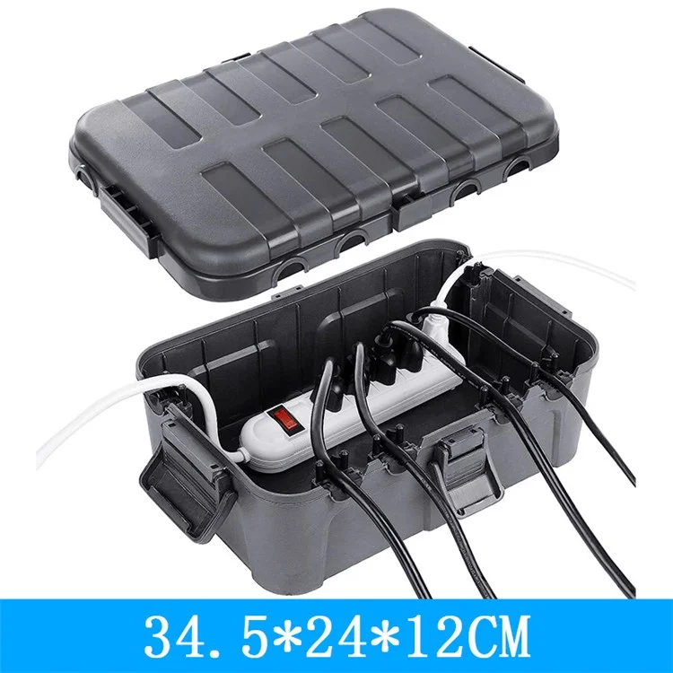 Outdoor Electrical Box IP54 Waterproof Extension Cord Cover Protective Box for Outlet / Plug / Timer / Power Strip - Grey