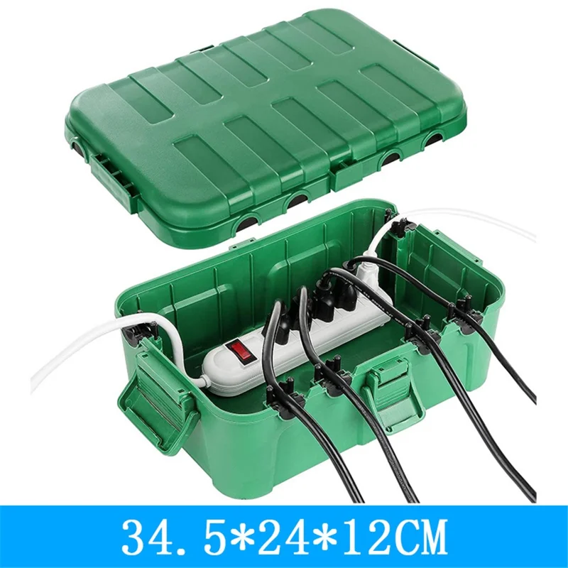 Outdoor Electrical Box IP54 Waterproof Extension Cord Cover Protective Box for Outlet / Plug / Timer / Power Strip - Green
