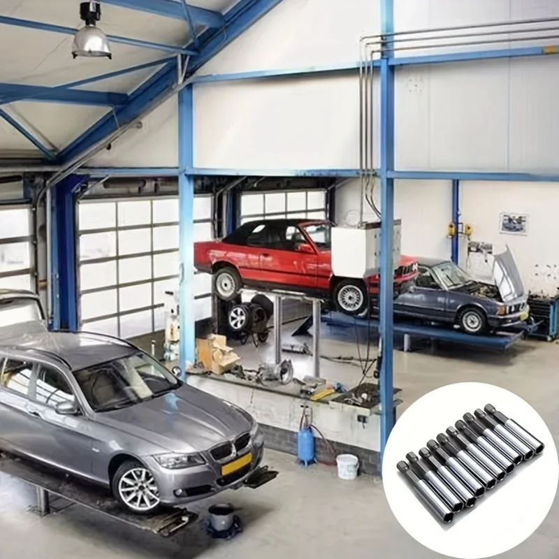 10Pcs 60mm Drill Bit Extension Rod Carbon Steel Hex Shank Electric Drill Magnetic Extension Rods