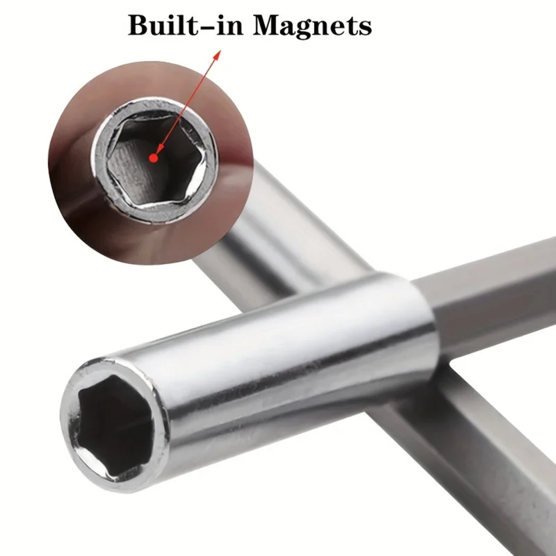 10Pcs 60mm Drill Bit Extension Rod Carbon Steel Hex Shank Electric Drill Magnetic Extension Rods