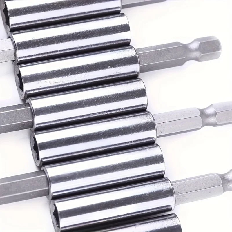 10Pcs 60mm Drill Bit Extension Rod Carbon Steel Hex Shank Electric Drill Magnetic Extension Rods