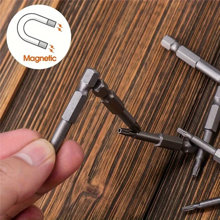 12Pcs Torx Bit Set S2 Steel Hex Shank Magnetic Electric Drill Screwdriver Bit Set - 50mm