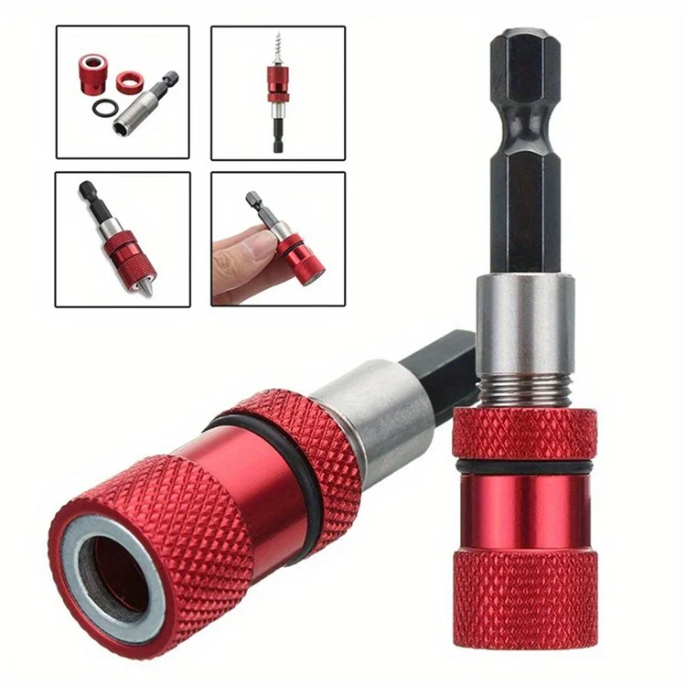 Drill Bit Connecting Rod Electric Screwdriver Connector Hexagonal Shank Quick Release Extension Rod - Red