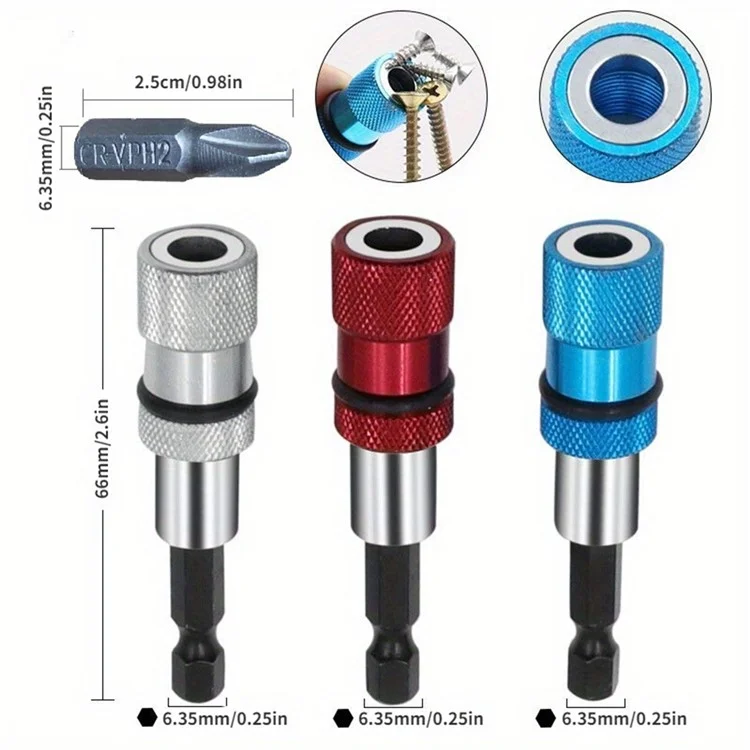 Drill Bit Connecting Rod Electric Screwdriver Connector Hexagonal Shank Quick Release Extension Rod - Red
