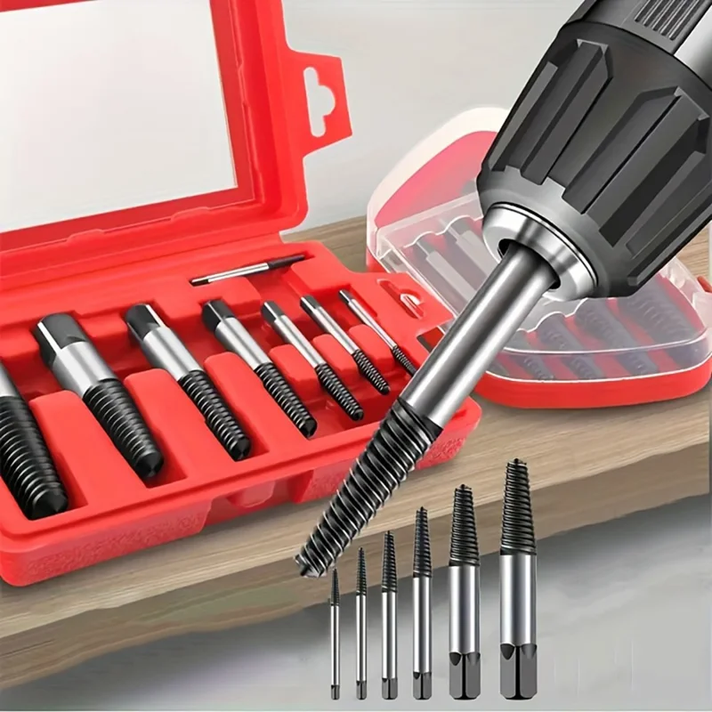 6Pcs / Set Broken Screw Extractor High Carbon Steel Damaged Screws Remover Woodworking Tool