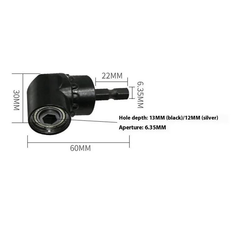 Tête de perçage pour angle de 105 degrés Remplacement par lot Dispositif pour angle de la main Tournevis Embout - Argent