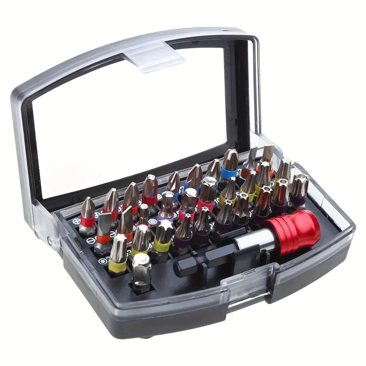 32 pezzi/set Acciaio S2 Cacciavite elettrico Punta corta Scanalata Phillips Pozidriv Torx Esagonali Aste di prolunga Kit