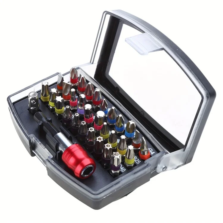 32 pezzi/set Acciaio S2 Cacciavite elettrico Punta corta Scanalata Phillips Pozidriv Torx Esagonali Aste di prolunga Kit
