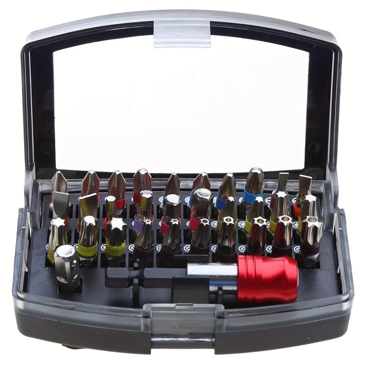 32 pezzi/set Acciaio S2 Cacciavite elettrico Punta corta Scanalata Phillips Pozidriv Torx Esagonali Aste di prolunga Kit