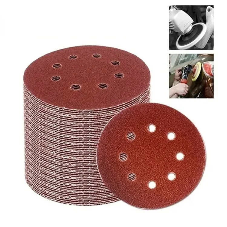 10Pcs 125mm 8 Hole Sandpaper Woodworking Metal Grinding Sanding Disc Abrasive Polishing Papers - 180 Grit