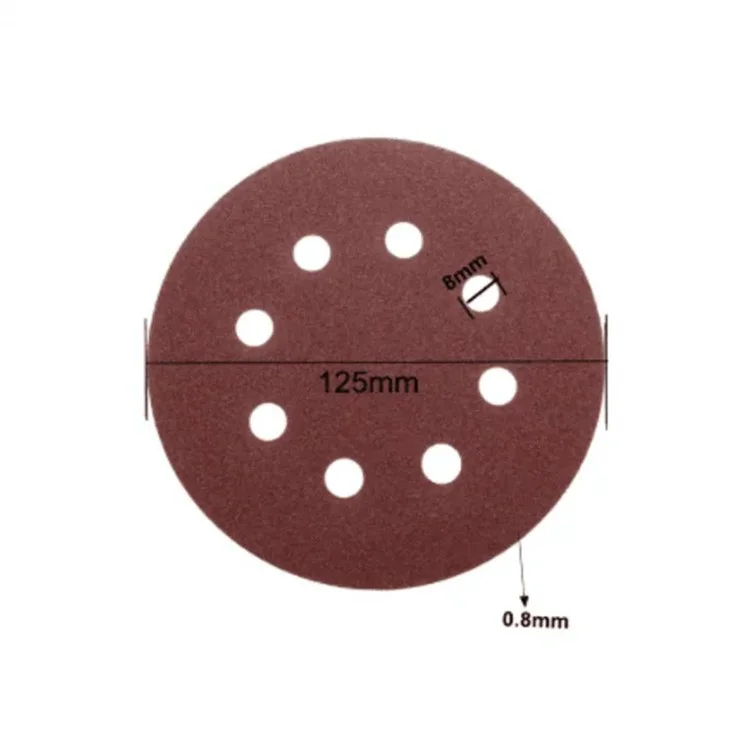 10Pcs 125mm 8 Hole Sandpaper Woodworking Metal Grinding Sanding Disc Abrasive Polishing Papers - 180 Grit
