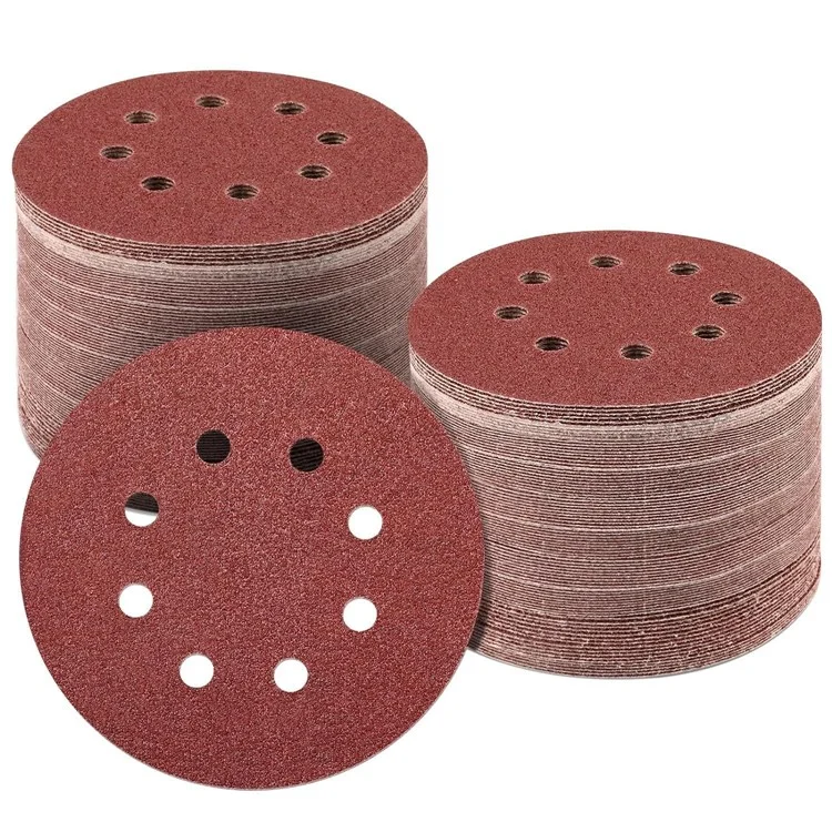 10Pcs 125mm 8 Hole Sandpaper Woodworking Metal Grinding Sanding Disc Abrasive Polishing Papers - 180 Grit