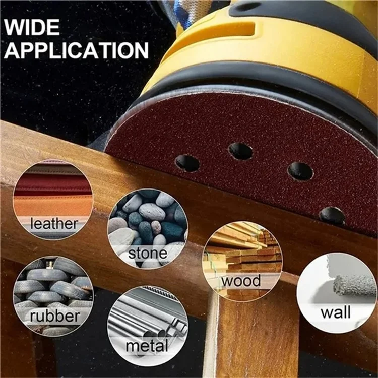 10Pcs 125mm 8 Hole Sandpaper Woodworking Metal Grinding Sanding Disc Abrasive Polishing Papers - 180 Grit