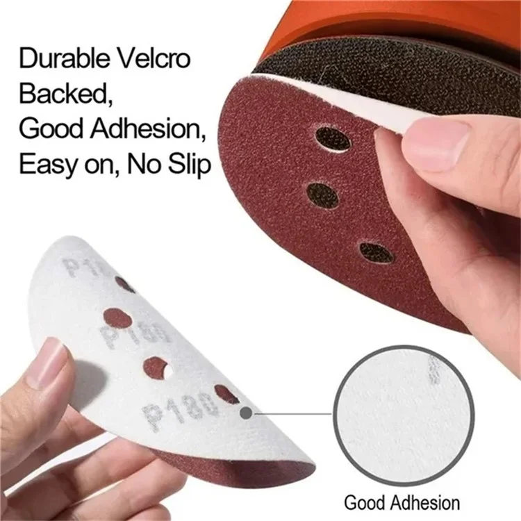 10Pcs 125mm 8 Hole Sandpaper Woodworking Metal Grinding Sanding Disc Abrasive Polishing Papers - 180 Grit