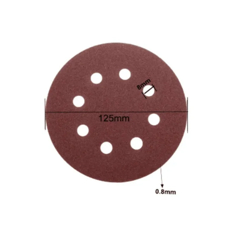 10Pcs 125mm 8 Hole Sandpaper Woodworking Metal Grinding Sanding Disc Abrasive Polishing Papers - 320 Grit